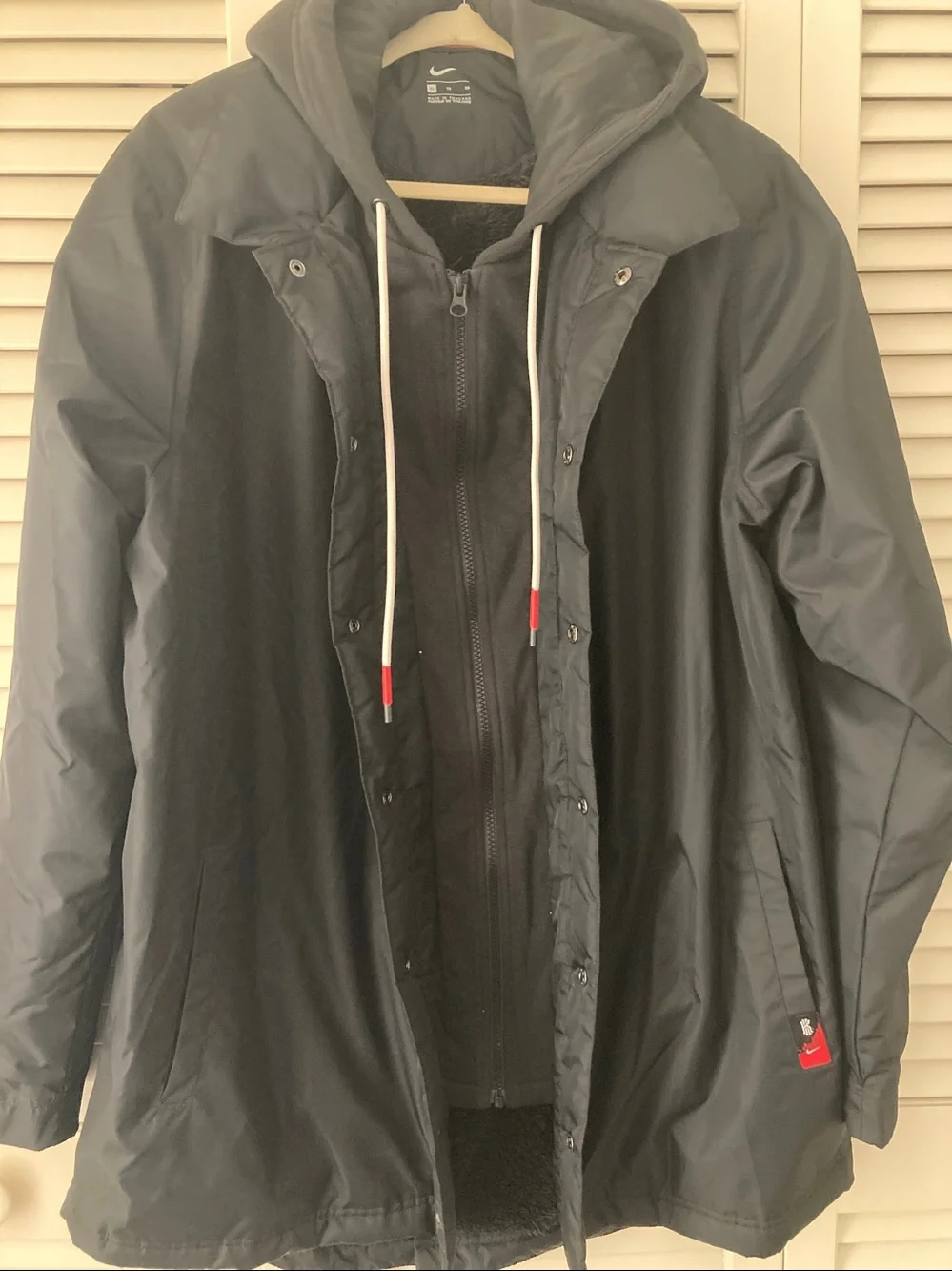Nike Kyrie Irving Protect Water Repellent Coat Jacket Hooded Sherpa Lined Sz XL